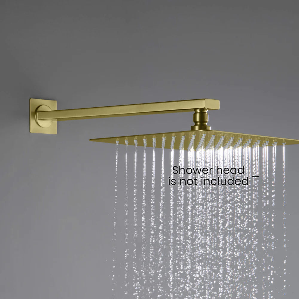 BSA3503/BSA4003 Solid Brass Square Straight Wall Mounted Shower Arm – 1/2" Thread – 350/400mm Length