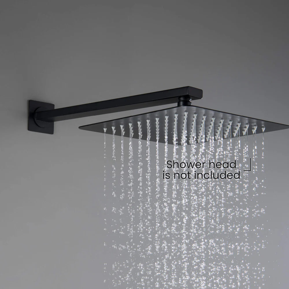 BSA3503/BSA4003 Solid Brass Square Straight Wall Mounted Shower Arm – 1/2" Thread – 350/400mm Length