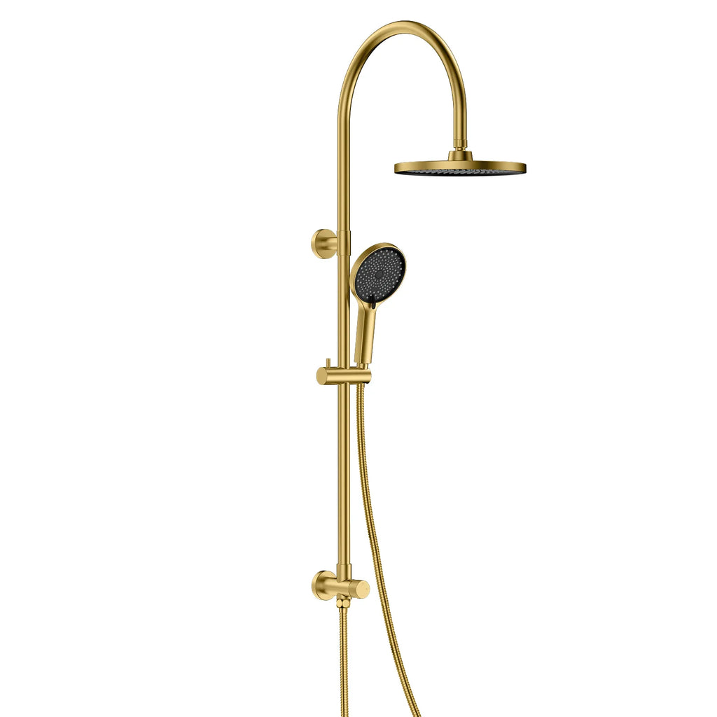 Retrofit Shower Column with Diverter – 8" Overhead & Hand Shower Set – SC2006 Brushed Gold