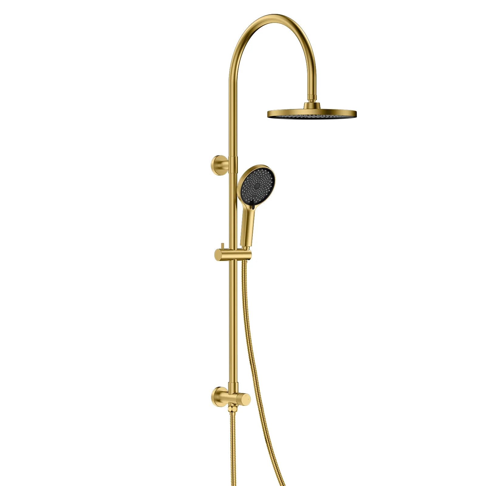 Retrofit Shower Column with Diverter – 8" Overhead & Hand Shower Set – SC2006 Brushed Gold