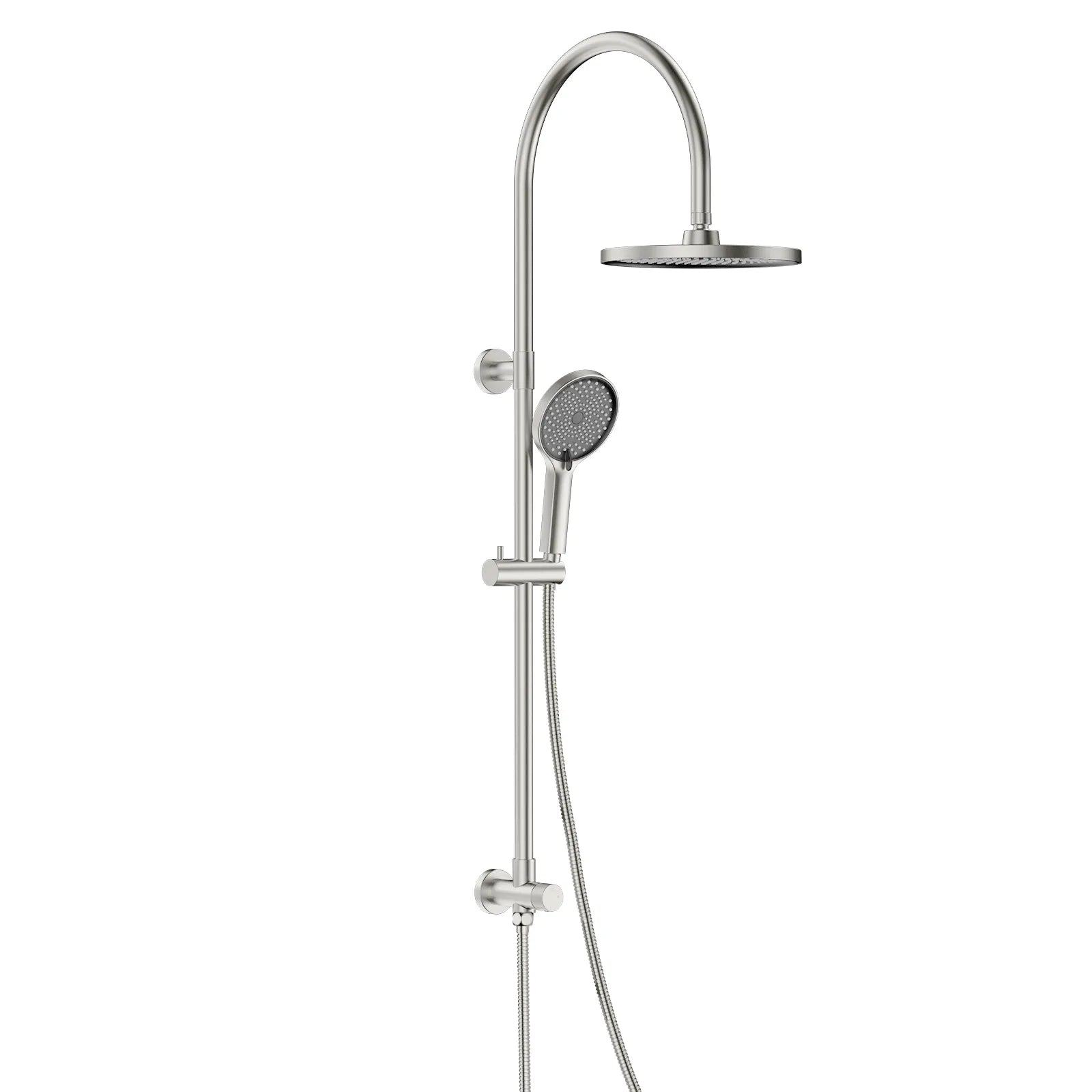 Retrofit Shower Column with Diverter – 8" Overhead & Hand Shower Set – SC2006 Brushed Nickel