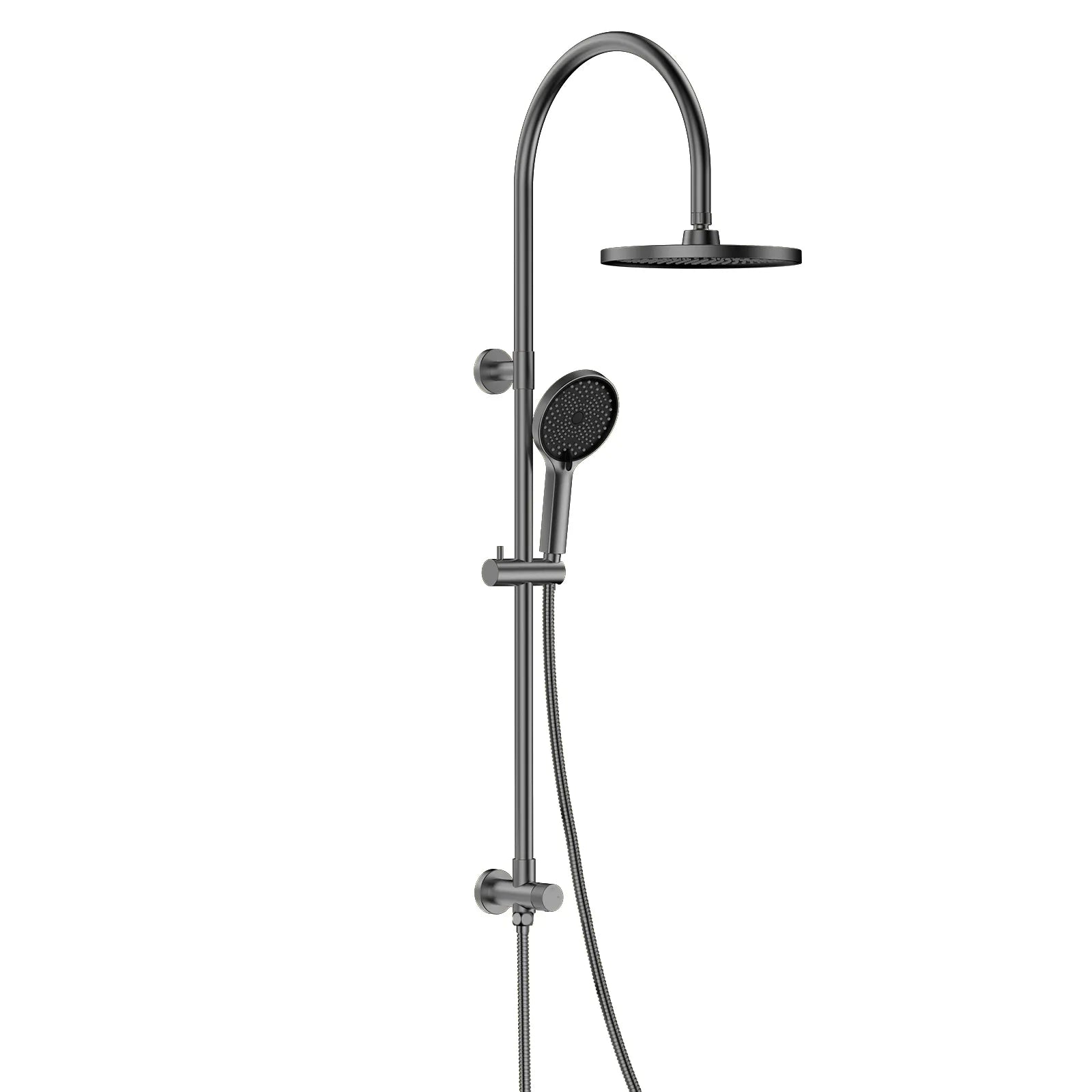 Retrofit Shower Column with Diverter – 8" Overhead & Hand Shower Set – SC2006 Brushed Gun Metal