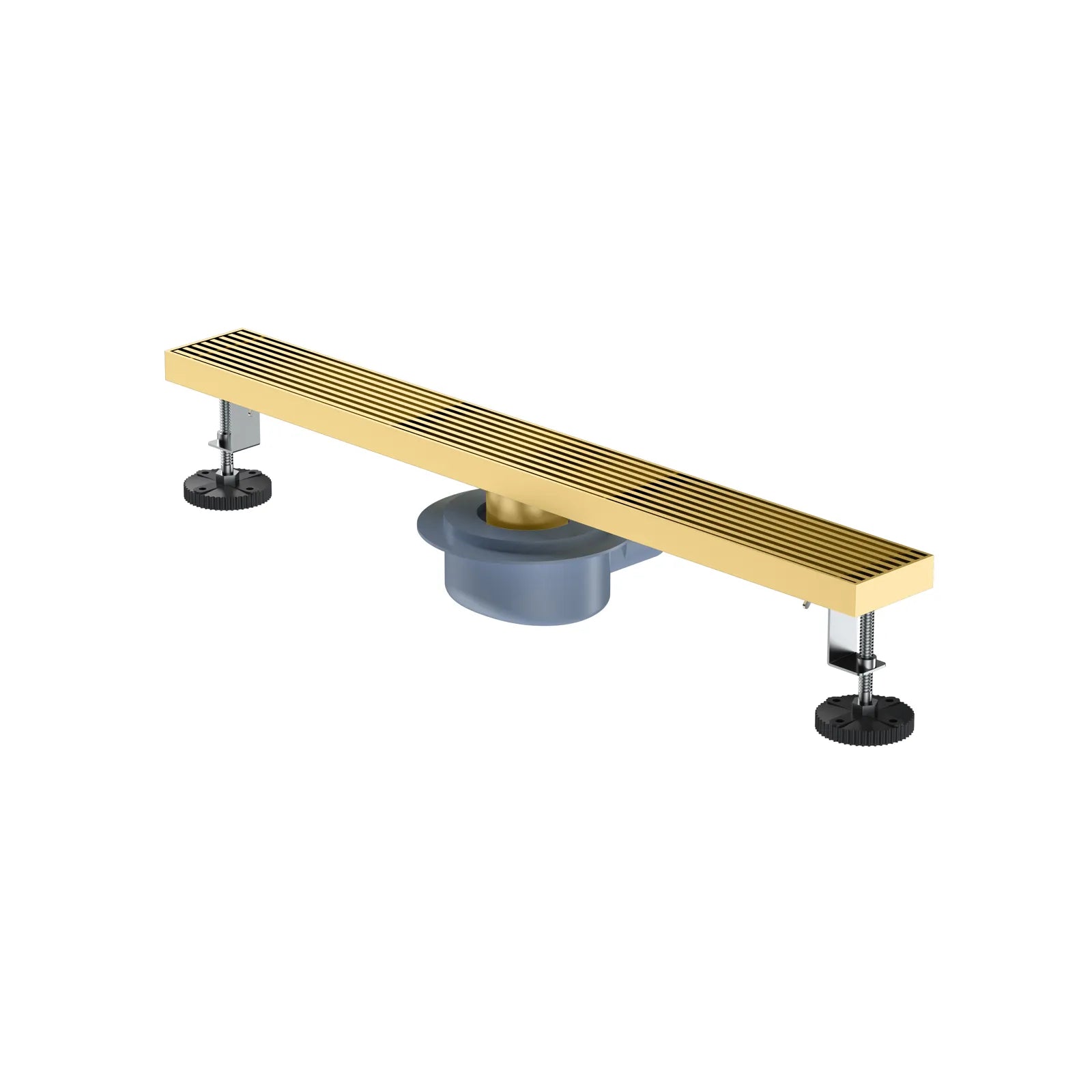 600x68mm SUS 304 Linear Floor Drain – 360° Rotatable Siphon – SFD21038 Brushed Gold