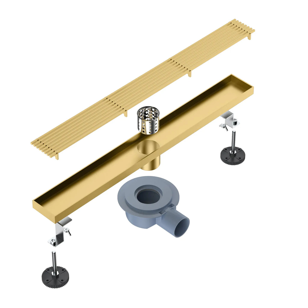 600x68mm SUS 304 Linear Floor Drain – 360° Rotatable Siphon – SFD21038