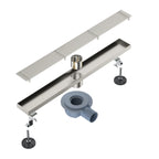 600x68mm SUS 304 Linear Floor Drain – 360° Rotatable Siphon – SFD21038