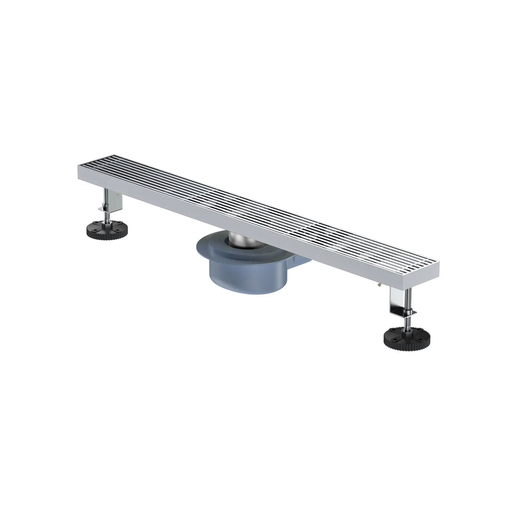 600x68mm SUS 304 Linear Floor Drain – 360° Rotatable Siphon – SFD21038 Chrome