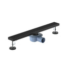 600x68mm SUS 304 Linear Floor Drain – 360° Rotatable Siphon – SFD21038 Matte Black