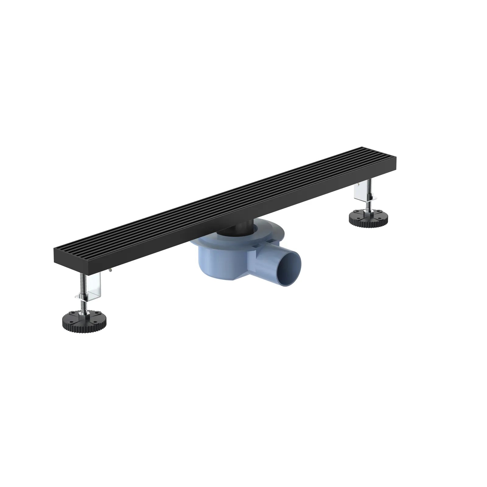 600x68mm SUS 304 Linear Floor Drain – 360° Rotatable Siphon – SFD21038 Matte Black