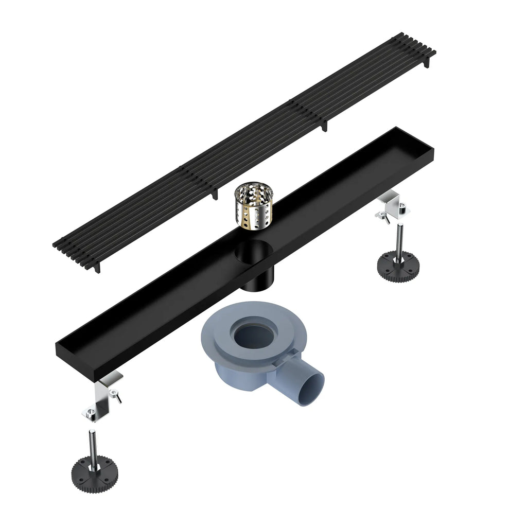 600x68mm SUS 304 Linear Floor Drain – 360° Rotatable Siphon – SFD21038