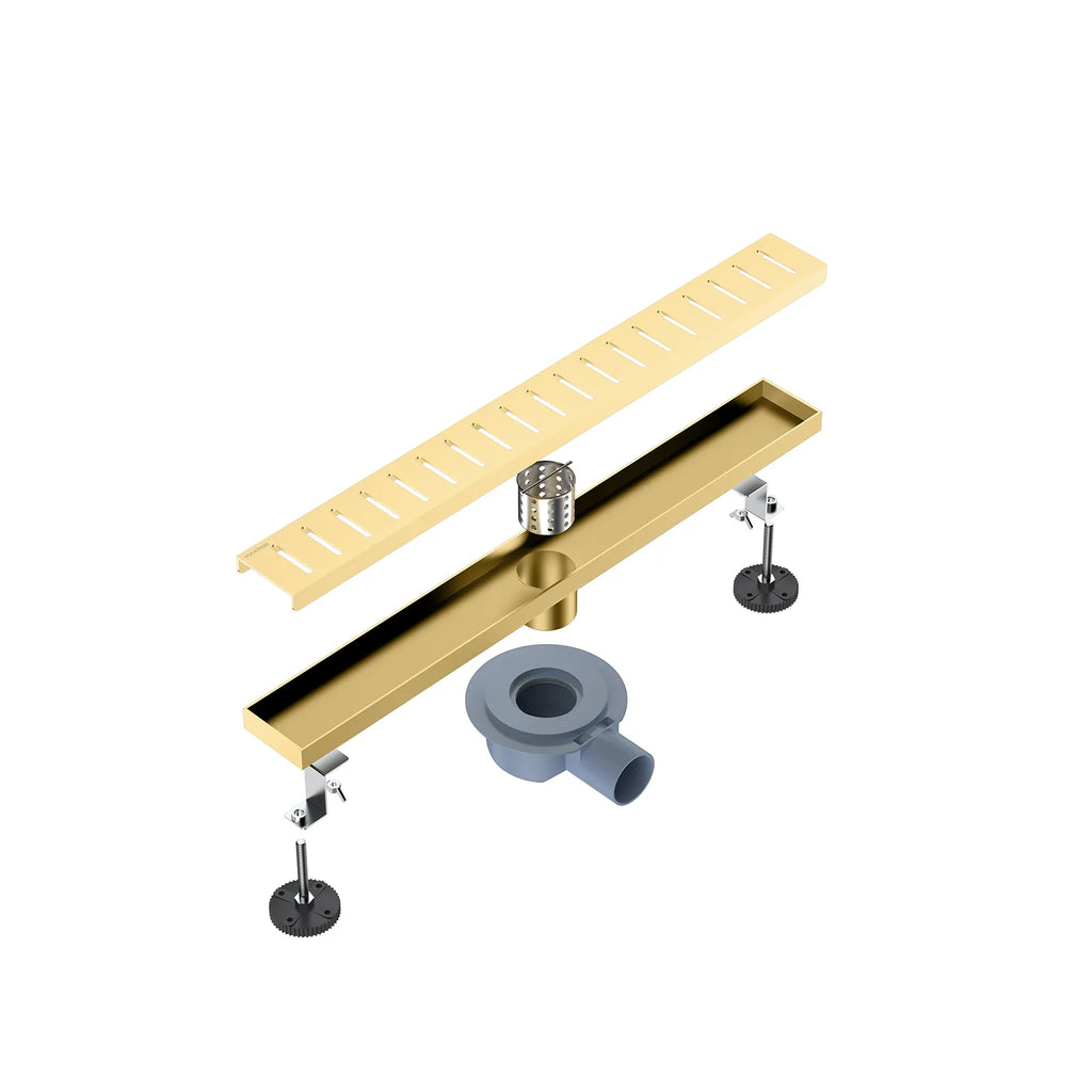 600x68mm SUS 304 Linear Floor Drain – 360° Rotatable Siphon – SFD21039