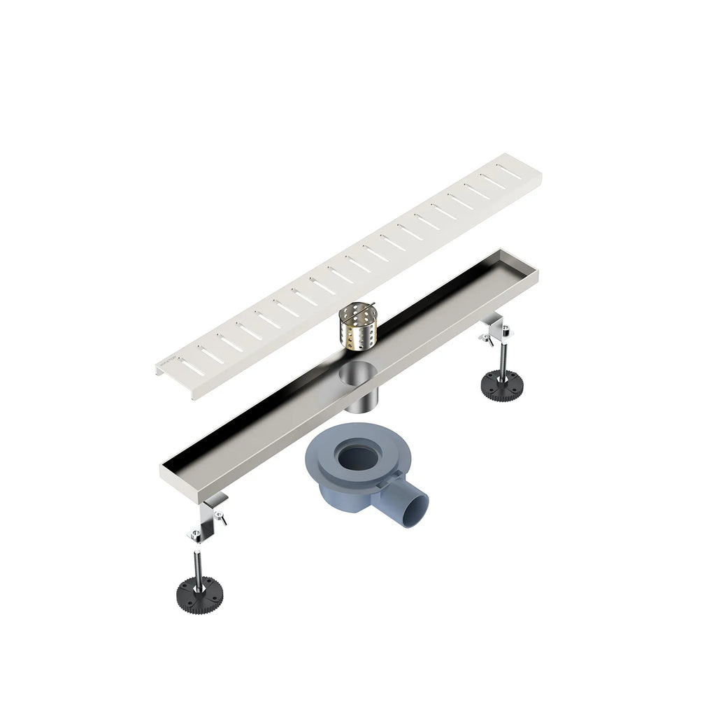 600x68mm SUS 304 Linear Floor Drain – 360° Rotatable Siphon – SFD21039