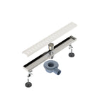 600x68mm SUS 304 Linear Floor Drain – 360° Rotatable Siphon – SFD21039