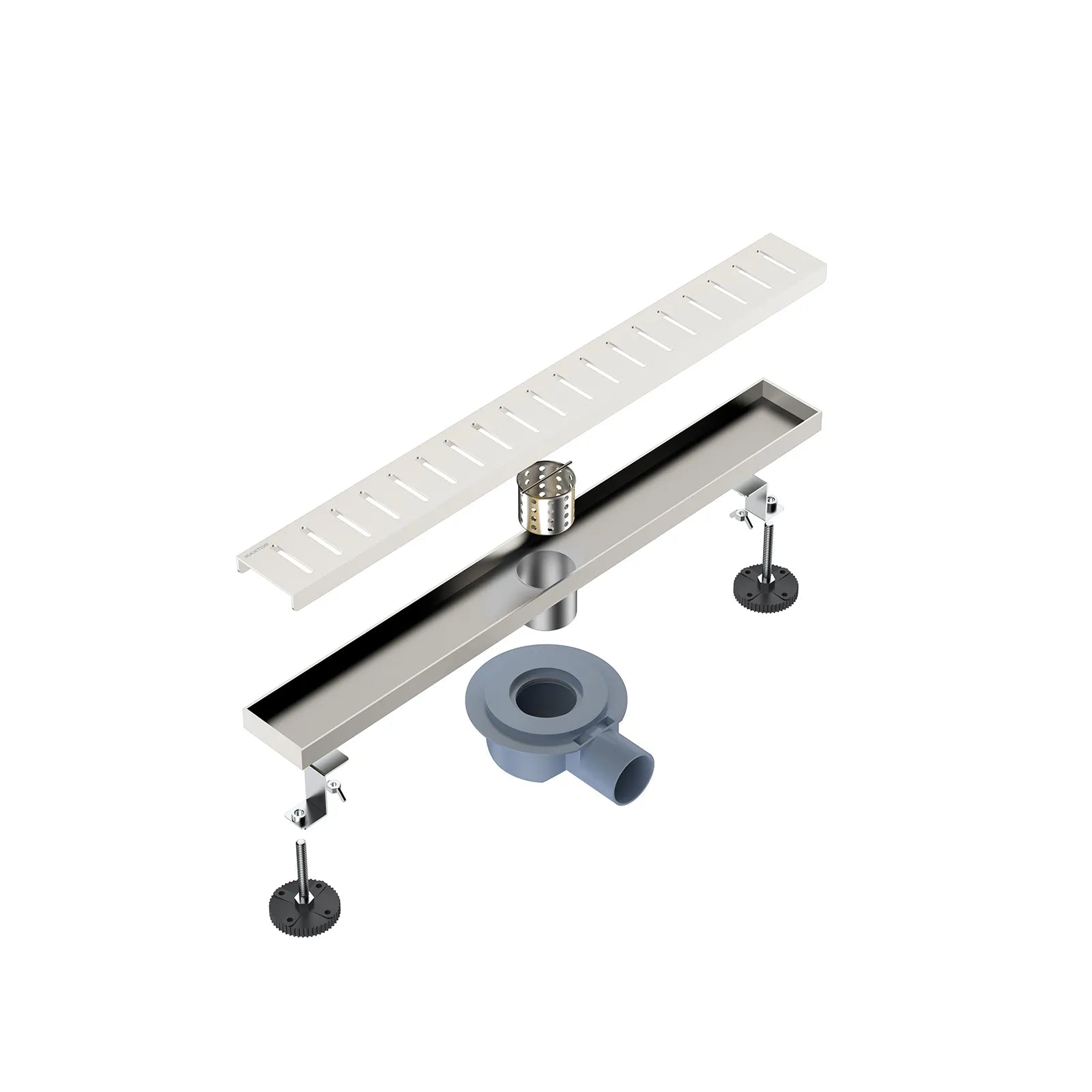 600x68mm SUS 304 Linear Floor Drain – 360° Rotatable Siphon – SFD21039