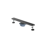 600x68mm SUS 304 Linear Floor Drain – 360° Rotatable Siphon – SFD21039 Brushed Gun Metal