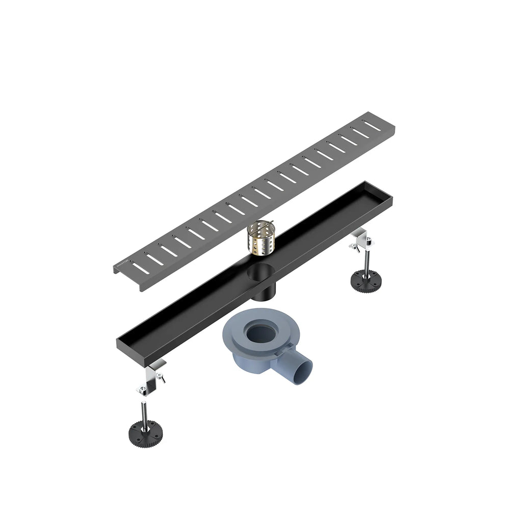 600x68mm SUS 304 Linear Floor Drain – 360° Rotatable Siphon – SFD21039