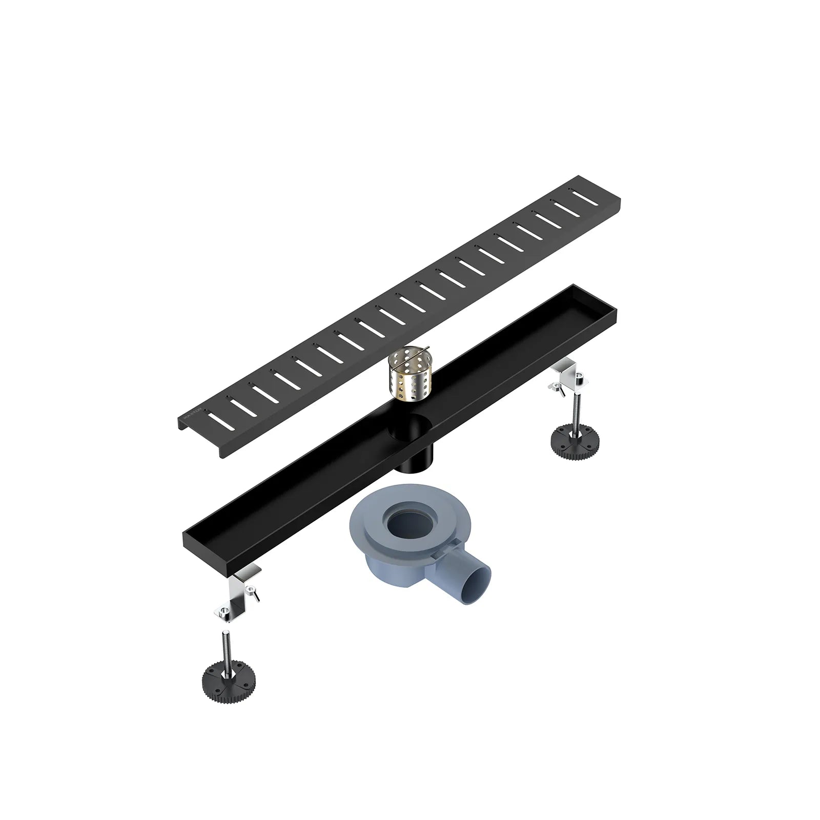 600x68mm SUS 304 Linear Floor Drain – 360° Rotatable Siphon – SFD21039