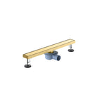 600x80mm SUS 304 Linear Floor Drain – 360° Rotatable Siphon – SFD21040 Brushed Gold