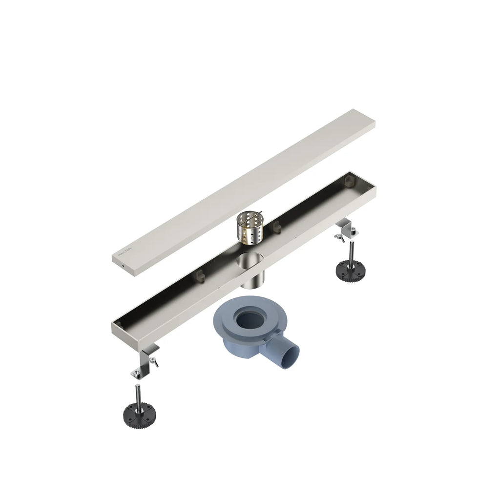 600x80mm SUS 304 Linear Floor Drain – 360° Rotatable Siphon – SFD21040