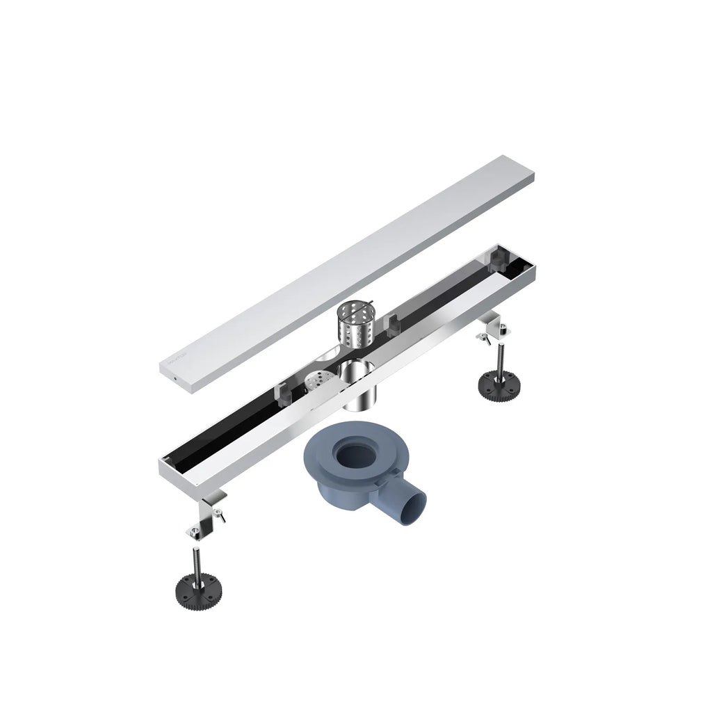 600x80mm SUS 304 Linear Floor Drain – 360° Rotatable Siphon – SFD21040
