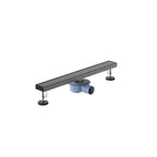 600x80mm SUS 304 Linear Floor Drain – 360° Rotatable Siphon – SFD21040 Brushed Gun Metal