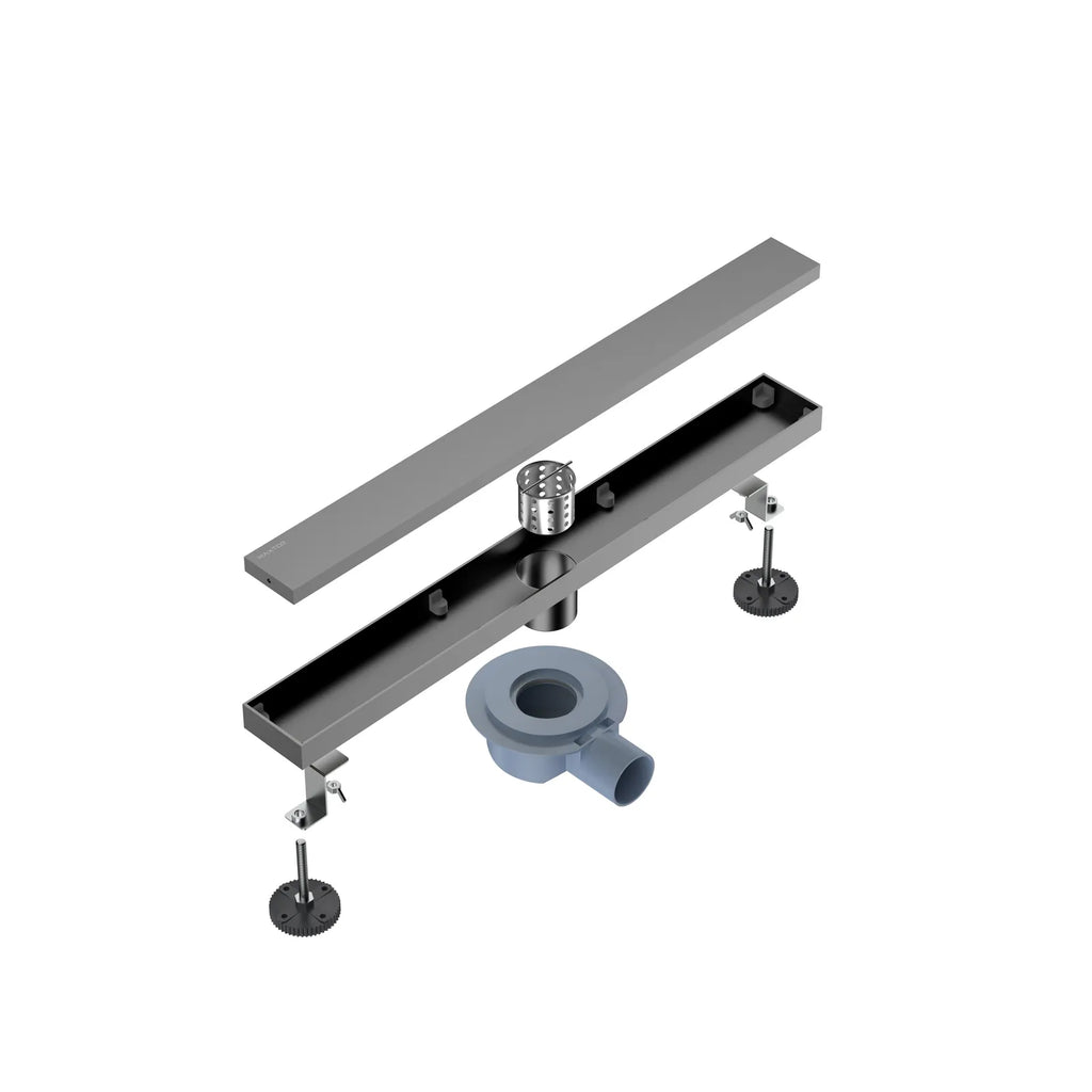 600x80mm SUS 304 Linear Floor Drain – 360° Rotatable Siphon – SFD21040