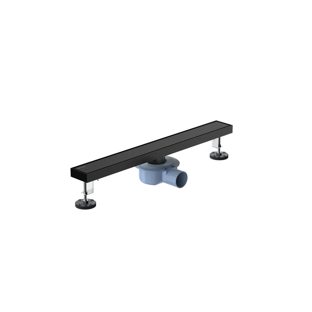 600x80mm SUS 304 Linear Floor Drain – 360° Rotatable Siphon – SFD21040 Matte Black