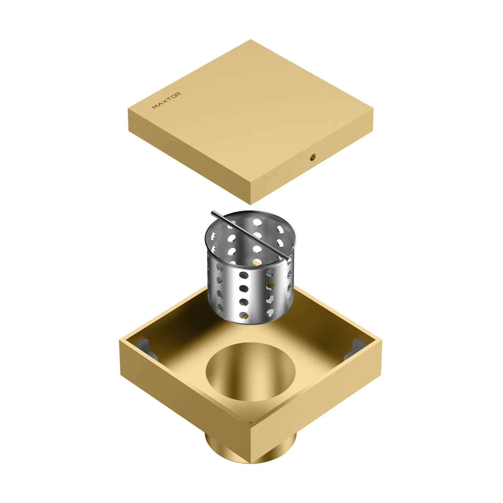 4"x4" Solid Brass Square Tile-In Shower Drain – Invisible Cover with 2" Outlet – SFD21043