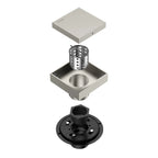 4"x4" Solid Brass Square Tile-In Shower Drain – Invisible Cover with 2" Outlet – SFD21043