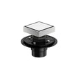 4"x4" Solid Brass Square Tile-In Shower Drain – Invisible Cover with 2" Outlet – SFD21043 Chrome