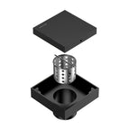 4"x4" Solid Brass Square Tile-In Shower Drain – Invisible Cover with 2" Outlet – SFD21043