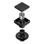4"x4" Solid Brass Square Tile-In Shower Drain – Invisible Cover with 2" Outlet – SFD21043
