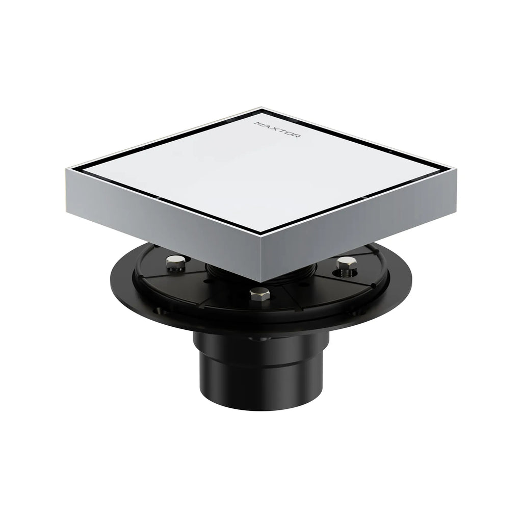 6"x6" Solid Brass Square Tile-In Shower Drain – Invisible Cover with 2" Outlet – SFD21044 Chrome