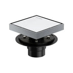 6"x6" Solid Brass Square Tile-In Shower Drain – Invisible Cover with 2" Outlet – SFD21044 Chrome