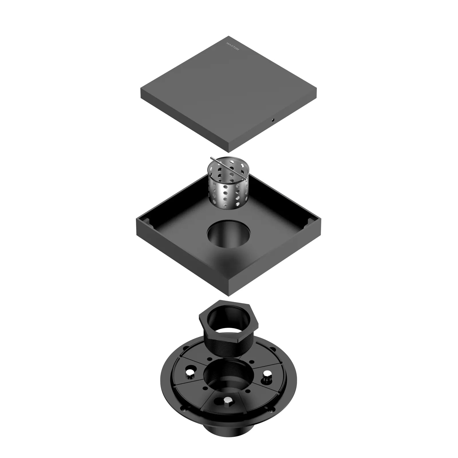 6"x6" Solid Brass Square Tile-In Shower Drain – Invisible Cover with 2" Outlet – SFD21044