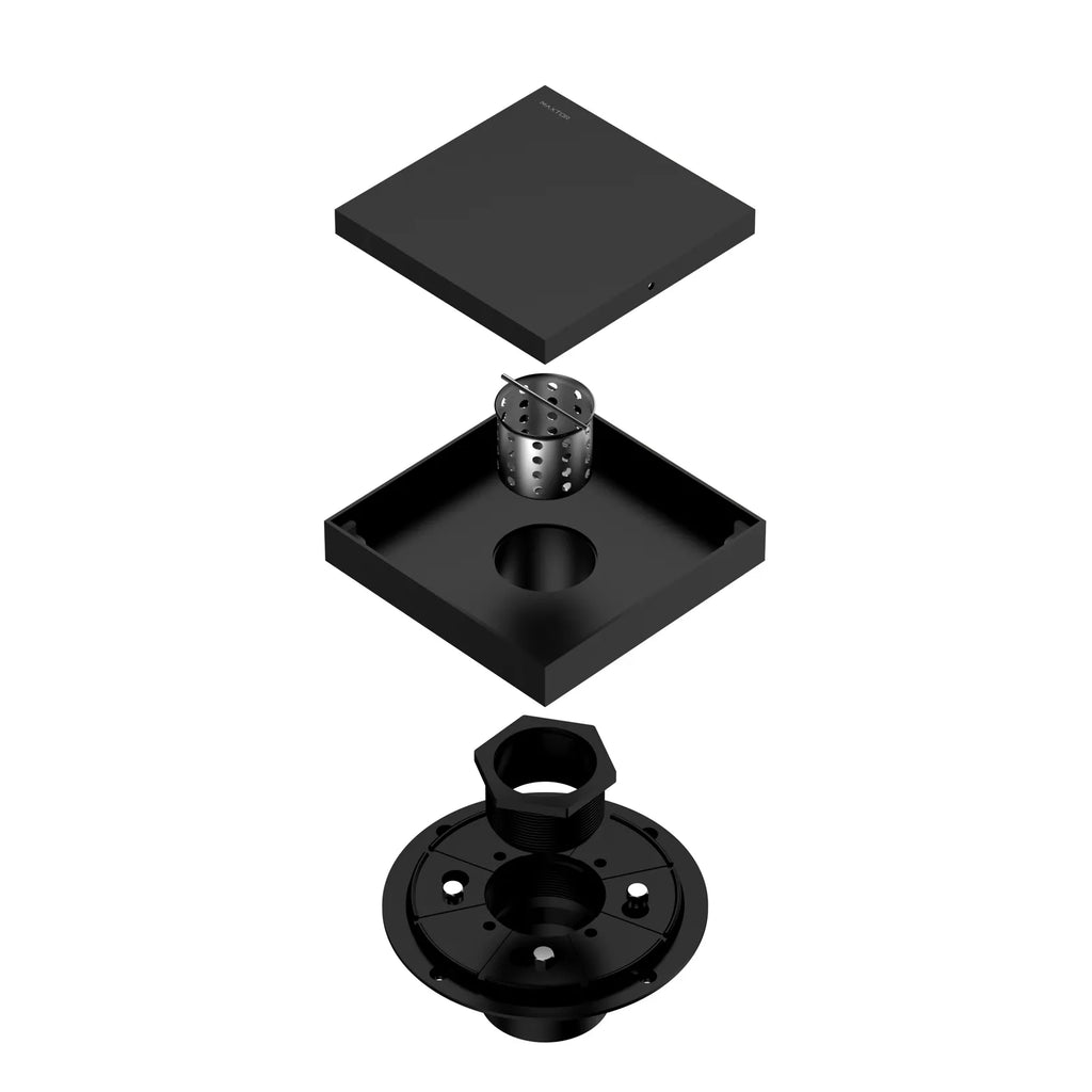 6"x6" Solid Brass Square Tile-In Shower Drain – Invisible Cover with 2" Outlet – SFD21044