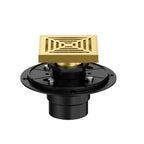 4"x4" Solid Brass Square Shower Drain – Linear Cover with 2" Outlet – SFD21045