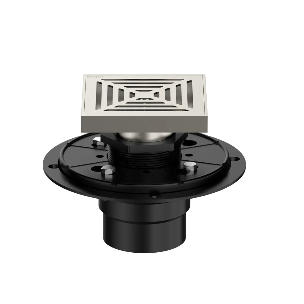 4"x4" Solid Brass Square Shower Drain – Linear Cover with 2" Outlet – SFD21045