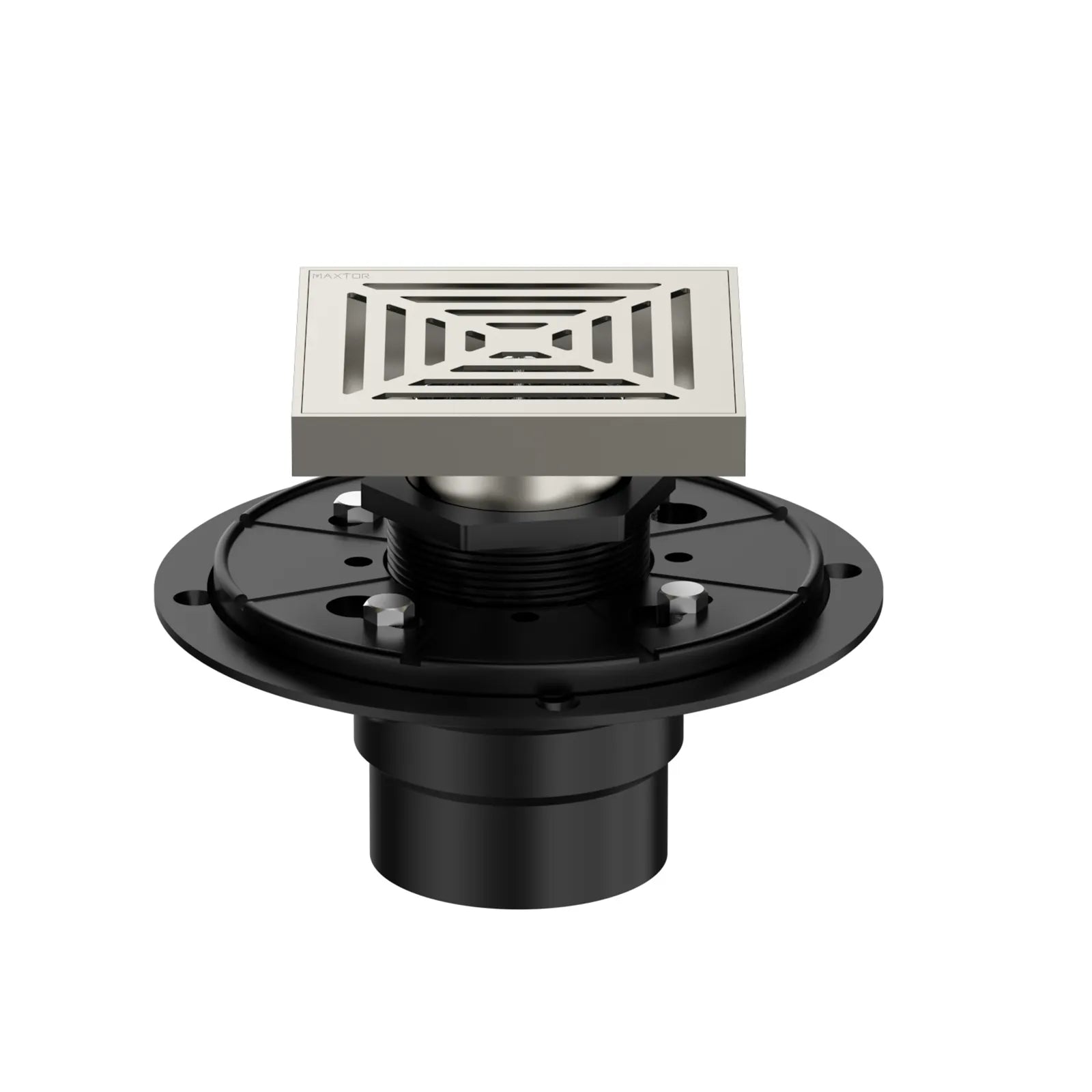 4"x4" Solid Brass Square Shower Drain – Linear Cover with 2" Outlet – SFD21045