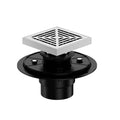 4"x4" Solid Brass Square Shower Drain – Linear Cover with 2" Outlet – SFD21045 Chrome
