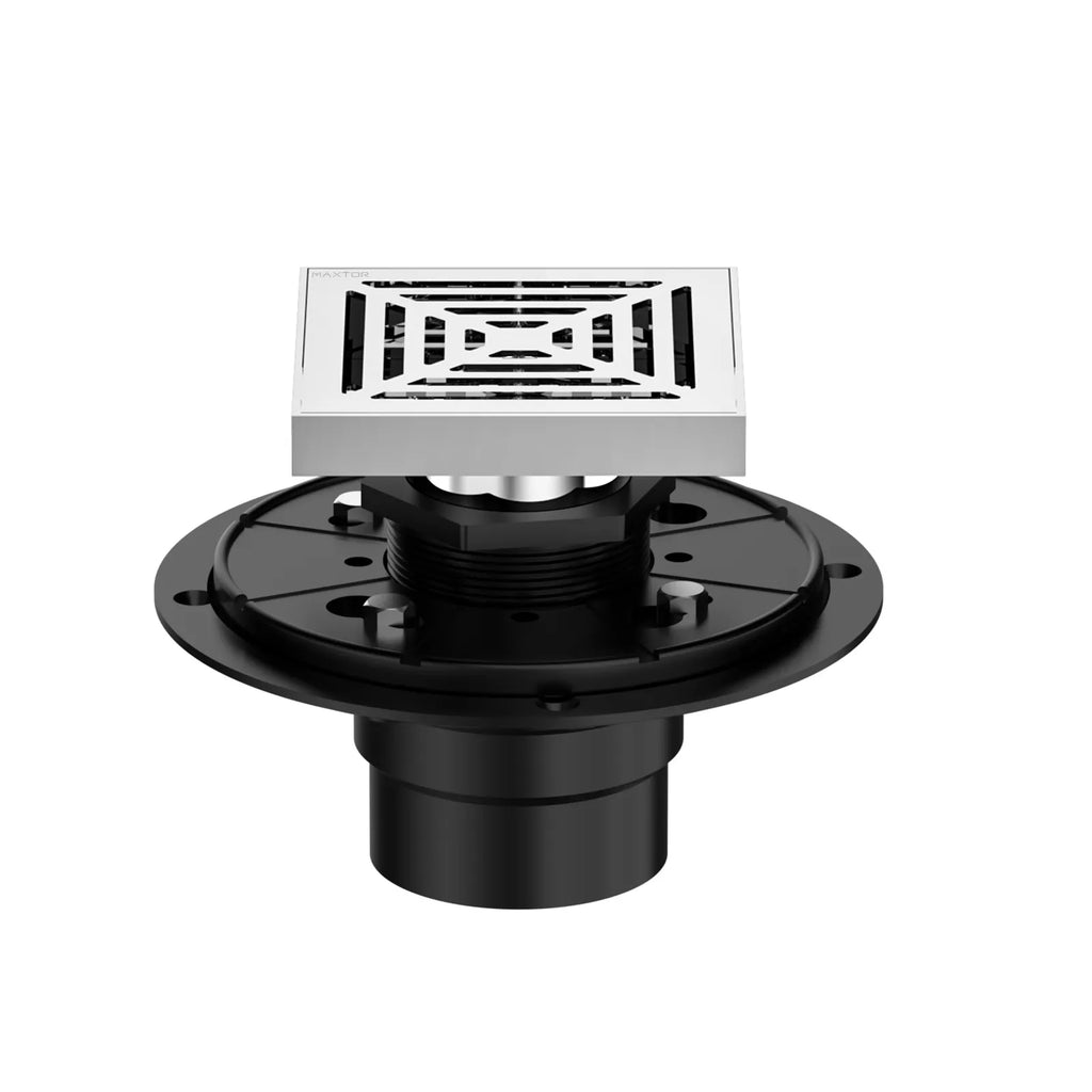 4"x4" Solid Brass Square Shower Drain – Linear Cover with 2" Outlet – SFD21045