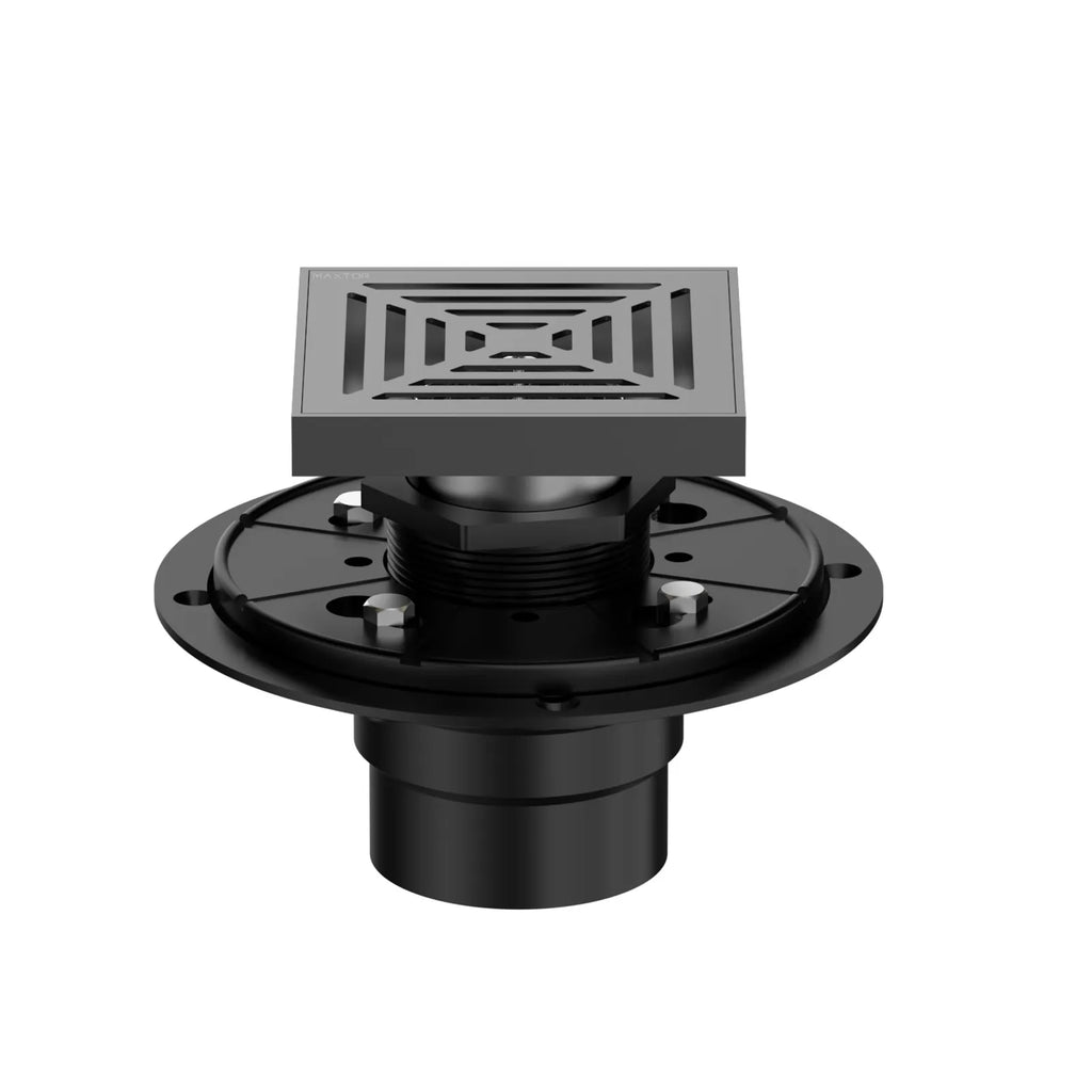 4"x4" Solid Brass Square Shower Drain – Linear Cover with 2" Outlet – SFD21045