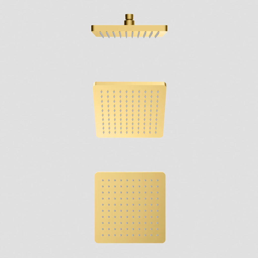 250x250mm SUS 304 Overhead Rain Shower – Slim 15mm Profile – SH151001 Brushed Gold
