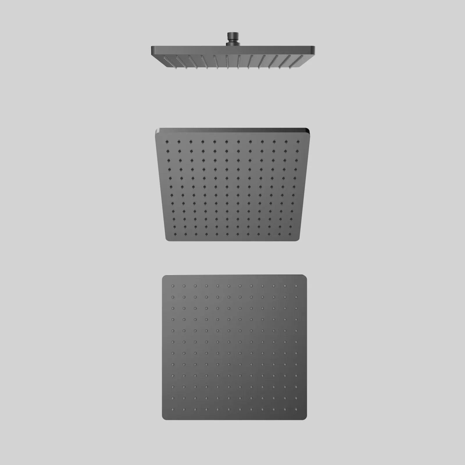300x300mm SUS 304 Overhead Rain Shower – Slim 15mm Profile – SH151201 Brushed Gun Metal