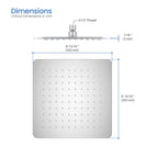 250x250x2mm SUS 304 Overhead Rain Shower – 2mm Super Thin Profile – SHA1001