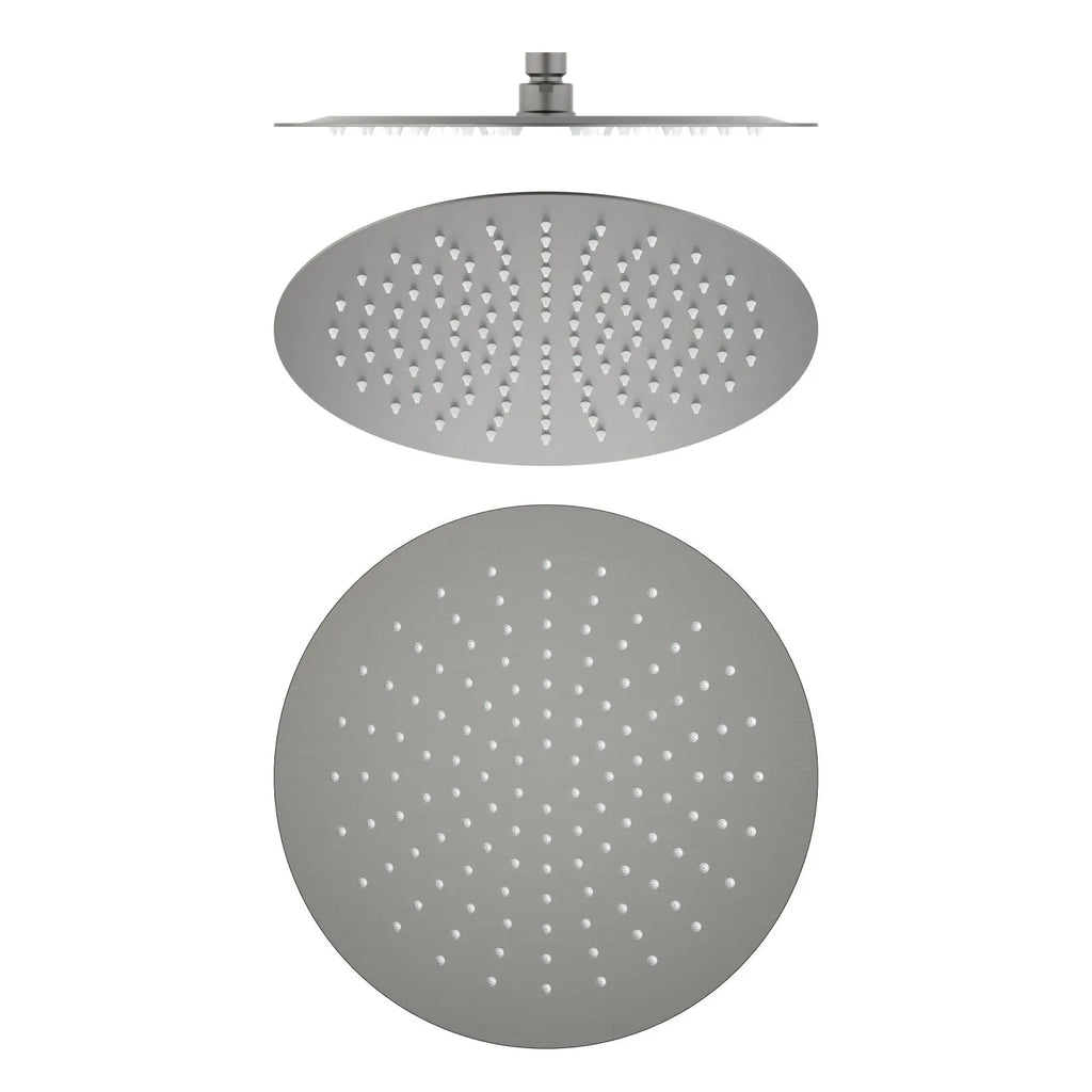 Ø300mm SUS 304 Overhead Rain Shower – 2mm Super Thin Profile – SHA1202 Brushed Gun Metal