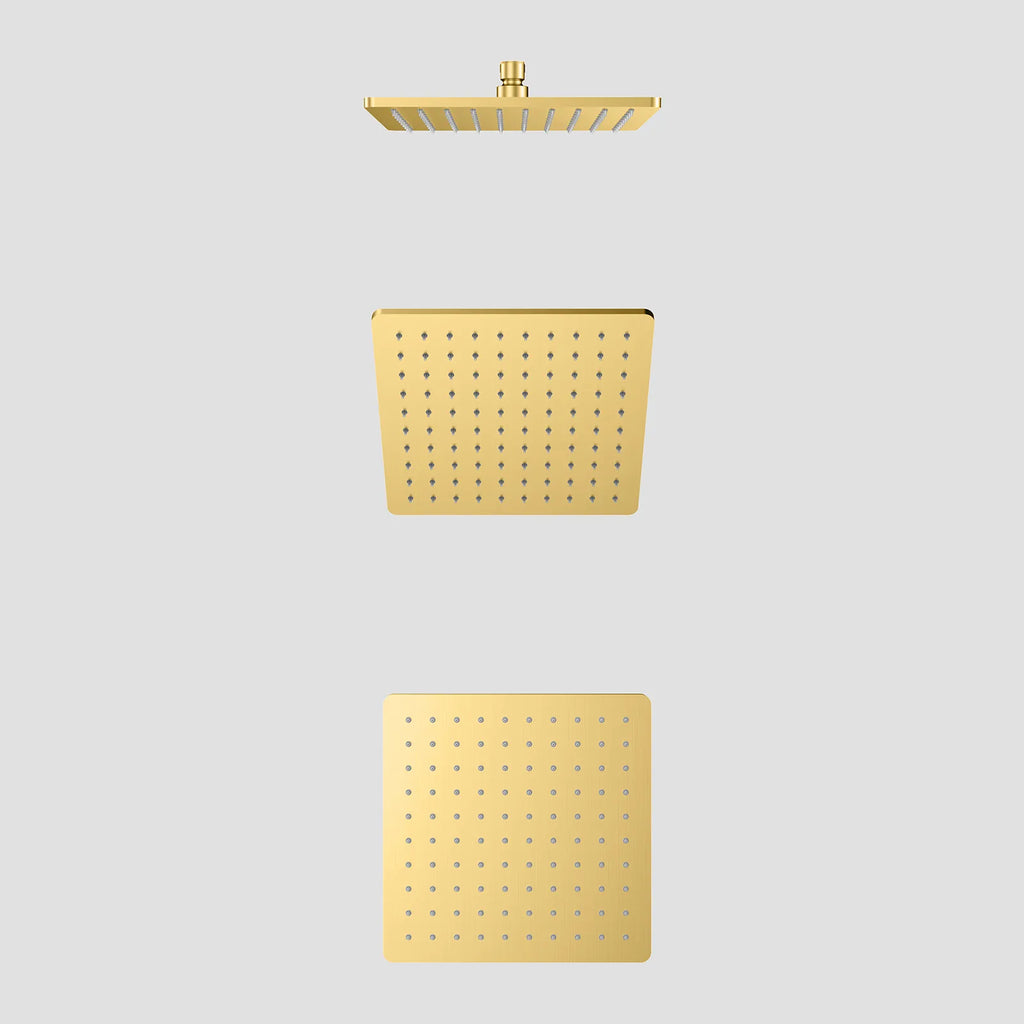 200x200mm SUS 304 Overhead Rain Shower – 8mm Modern Profile – SHD0801 Brushed Gold