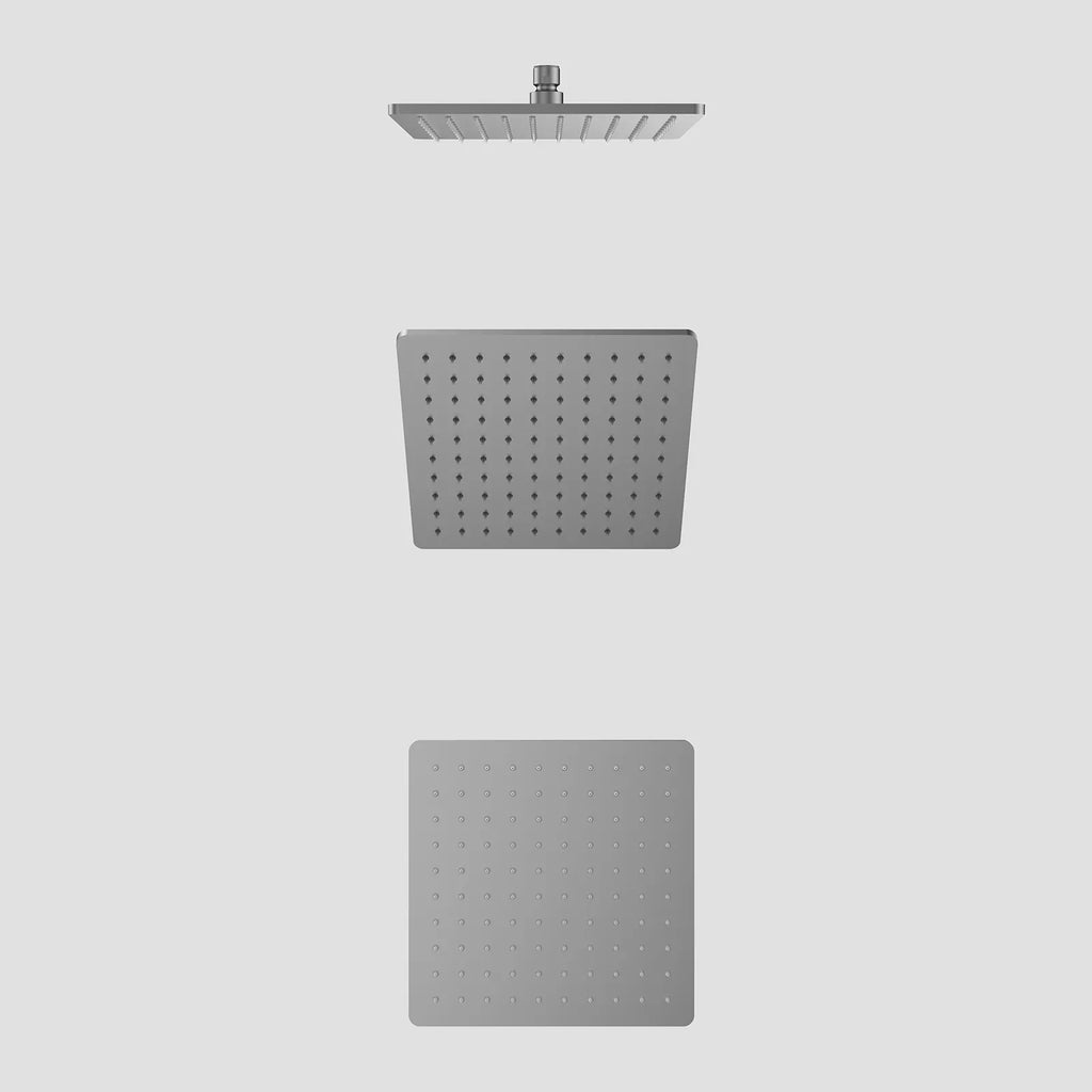 200x200mm SUS 304 Overhead Rain Shower – 8mm Modern Profile – SHD0801 Brushed Gun Metal