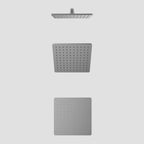 200x200mm SUS 304 Overhead Rain Shower – 8mm Modern Profile – SHD0801 Brushed Gun Metal