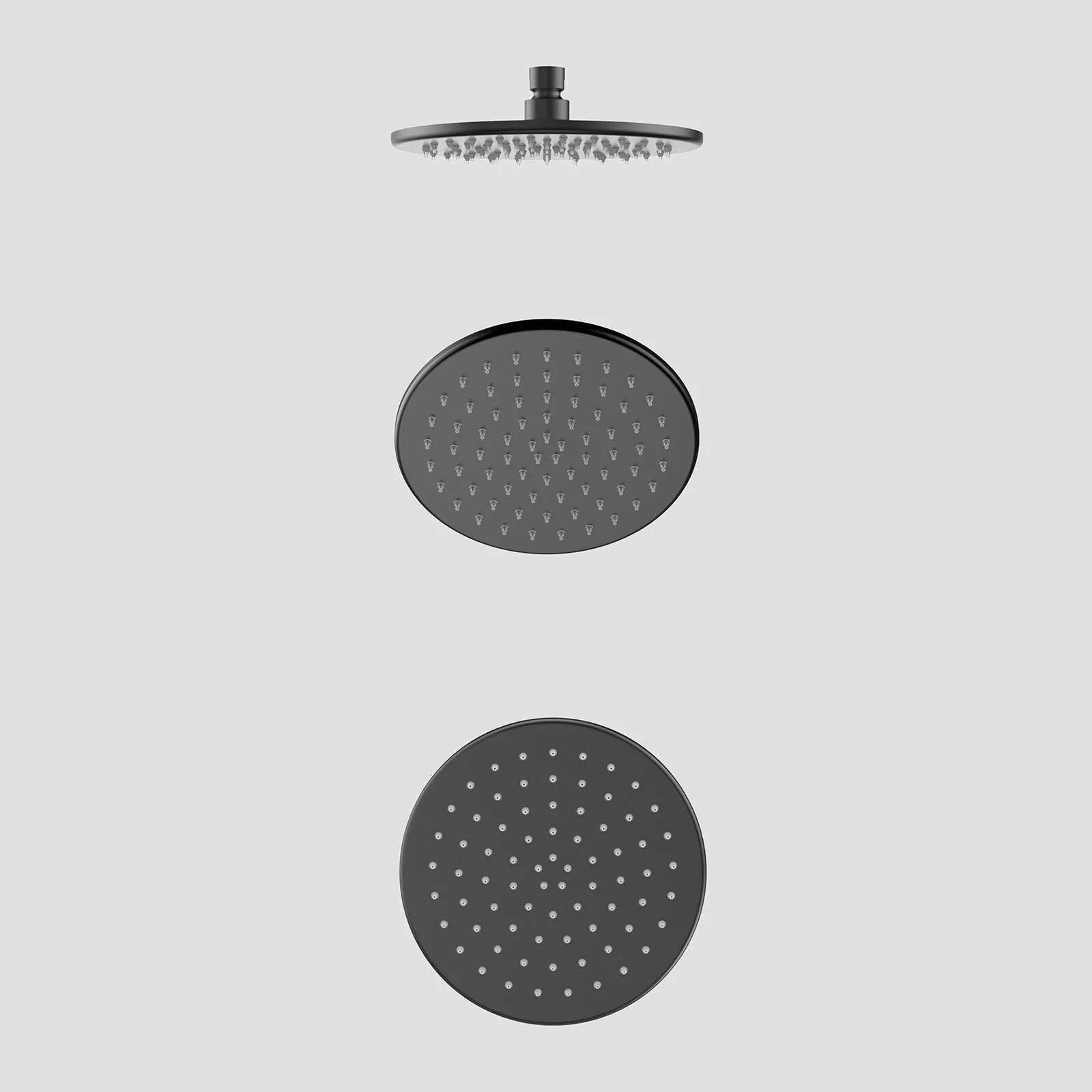 Ø200mm SUS 304 Overhead Rain Shower,rounded front, back flat SHD0822 Matte Black