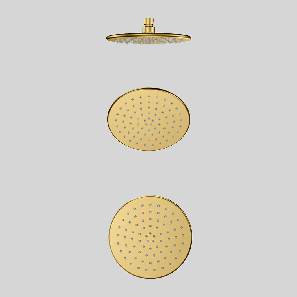 Round-front & backØ200mm SUS 304 Overhead Rain Shower – 8mm Super Thin Profile – SHD0832 Brushed Gold